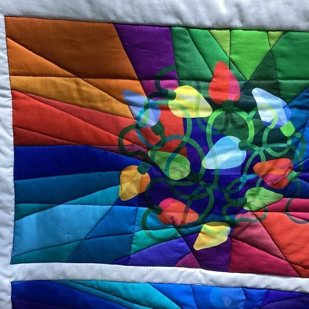NWT Hand Crafted Bright Snowman Holiday Celebrations Quilt